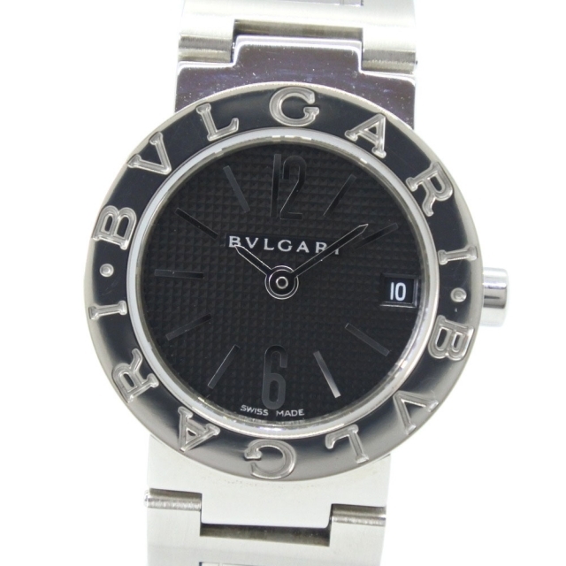 BVLGARI - 【BVLGARI】ブルガリ ブルガリブルガリ BB23SS ステンレススチール シルバー クオーツ レディース 黒文字盤 腕時計