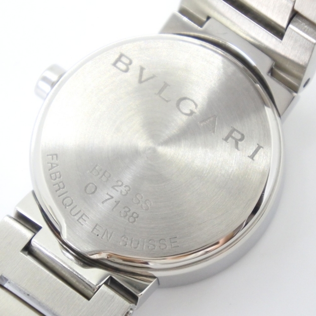 クオーツケース形【BVLGARI】ブルガリ ブルガリブルガリ BB23SS ステンレススチール シルバー クオーツ レディース 黒文字盤 腕時計