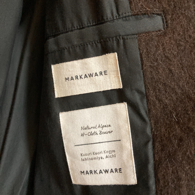 MARKAWEAR(マーカウェア)のMARKAWARE ALPACA W-CLOTH MAC COAT size1 メンズのジャケット/アウター(ステンカラーコート)の商品写真