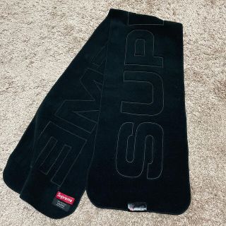 シュプリーム(Supreme)のSupreme POLARTEC Logo Scarf マフラー 黒 試着のみ(マフラー)