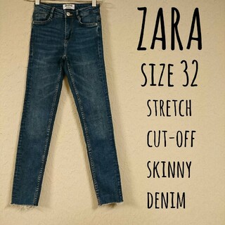 ザラ(ZARA)のZARA stretch cut-off skinny denim 32(デニム/ジーンズ)