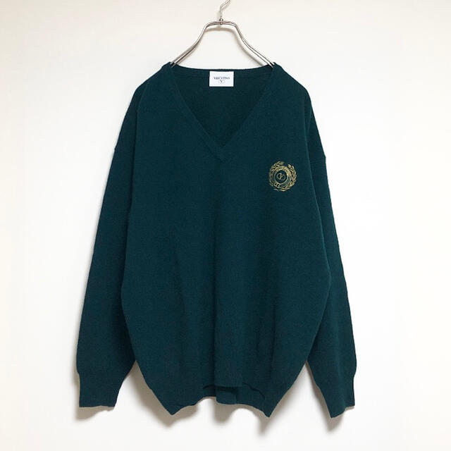 VALENTINO(ヴァレンティノ)のVALENTINO Knit school  knit green vneck メンズのトップス(ニット/セーター)の商品写真