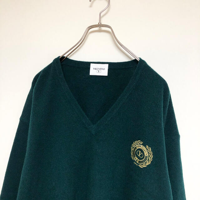 VALENTINO(ヴァレンティノ)のVALENTINO Knit school  knit green vneck メンズのトップス(ニット/セーター)の商品写真