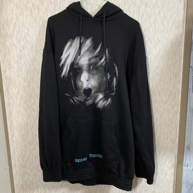 BALENCIAGA美品 17FW Off−White スクリーミングガールパーカー黒M