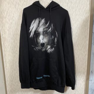 オフホワイト(OFF-WHITE)の中古美品 17FW Off−White スクリーミングガールパーカー黒M(パーカー)