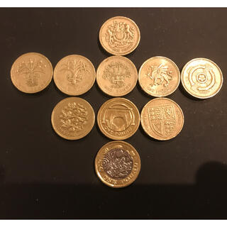 イギリスの古い１ポンド硬貨１０種類の通販 by PJ..'s shop｜ラクマ