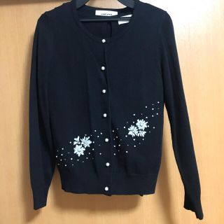 レッセパッセ(LAISSE PASSE)のレッセパッセ　カーディガン  ブラック　ビジュー　刺繍 (カーディガン)