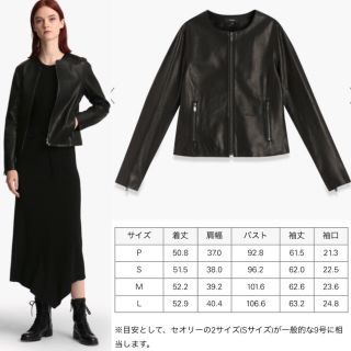 セオリー(theory)のTheory 20AW ノーカラー レザージャケット 新品(その他)