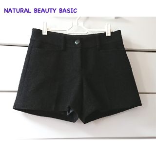 ナチュラルビューティーベーシック(NATURAL BEAUTY BASIC)の最終価格✦︎ナチュラルビューティーベーシック♥ツイード ショートパンツ♥ブラック(ショートパンツ)