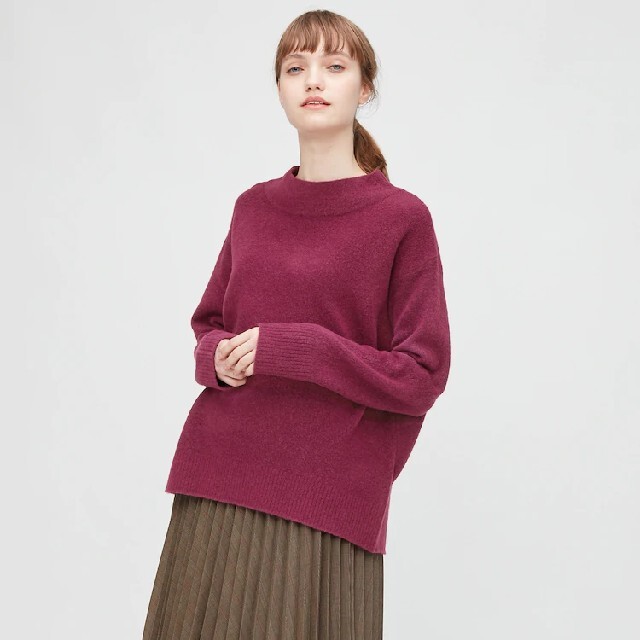 UNIQLO(ユニクロ)のユニクロ スフレヤーン パープル レディースのトップス(ニット/セーター)の商品写真