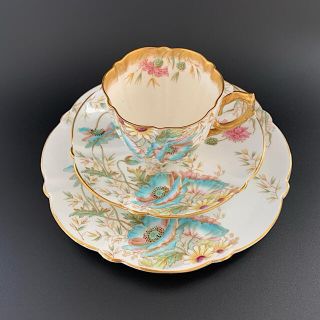 エインズレイ(Aynsley China)の【超希少!】エインズレイ1895年製126年超え！ブルーポピーティーカップトリオ(食器)