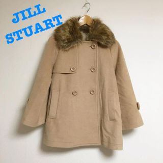 ジルスチュアート(JILLSTUART)のジルスチュアート コート Pコート ベージュ ポンチョ風 ワイド Jill(ピーコート)