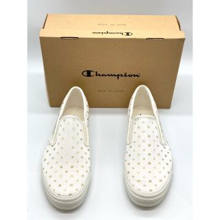 チャンピオン(Champion)のチャンピオン ホワイト×ゴールドドット スリッポンスニーカー28cm(スニーカー)