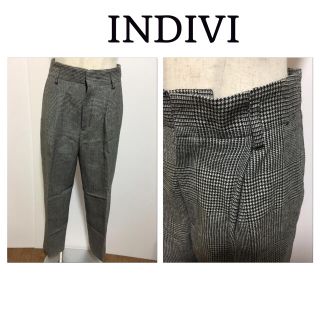 インディヴィ(INDIVI)のINDIVIウールワイドパックパンツ(*^^*)954(カジュアルパンツ)