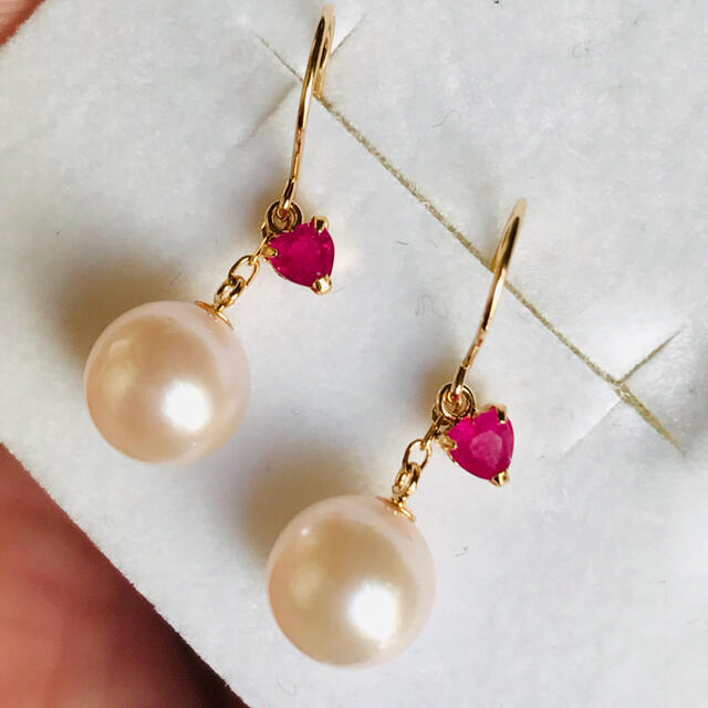 k18♡あこや真珠♡ルビー♡ピアス♡未使用♡ 定番 10395円 www.toyotec.com