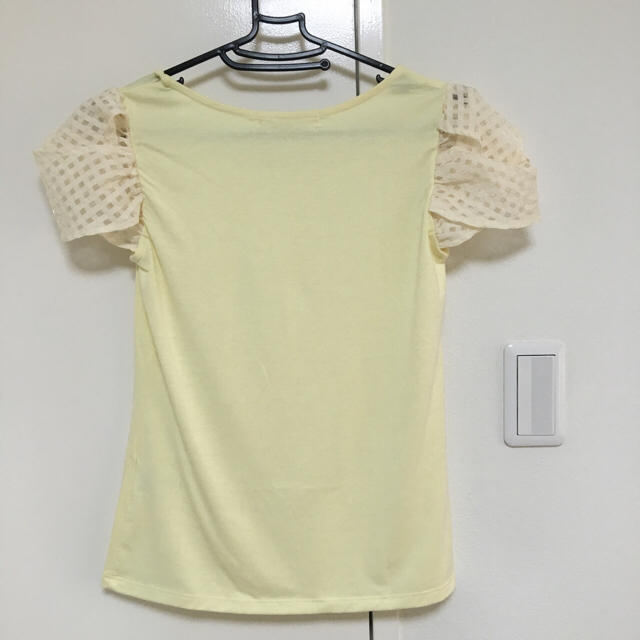 mysty woman(ミスティウーマン)のパフ袖チェック 黄色☆ミスティウーマン レディースのトップス(Tシャツ(半袖/袖なし))の商品写真