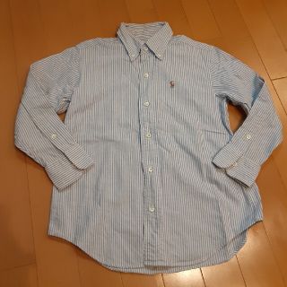 ラルフローレン(Ralph Lauren)のラルフローレン130定番水色ストライプボタンダウンシャツ(ブラウス)