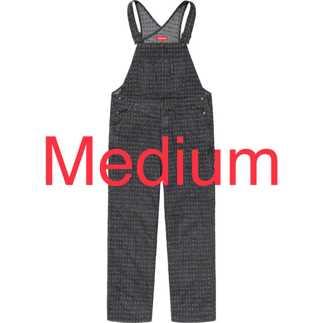 Supreme(シュプリーム)のJacquard Logos Denim Overalls black M メンズのパンツ(サロペット/オーバーオール)の商品写真