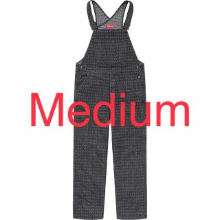 シュプリーム(Supreme)のJacquard Logos Denim Overalls black M(サロペット/オーバーオール)