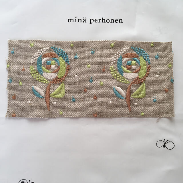 mina perhonen(ミナペルホネン)のミナペルホネン 生地 ハギレ✨ sand rose green mix ハンドメイドの素材/材料(生地/糸)の商品写真