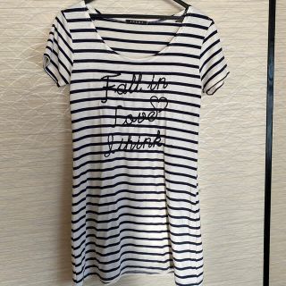 イング(INGNI)のINGNI ネイビーのボーダー　ロングTシャツ(Tシャツ(半袖/袖なし))