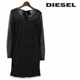 ディーゼル(DIESEL)の☆良品 新品・未使用【DIESEL】レディース スパンコール シースルー(ひざ丈ワンピース)