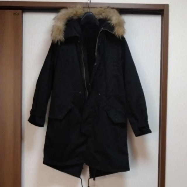 NICE CLAUP(ナイスクラップ)のモッズコート 防寒着 黒 レディースのジャケット/アウター(モッズコート)の商品写真