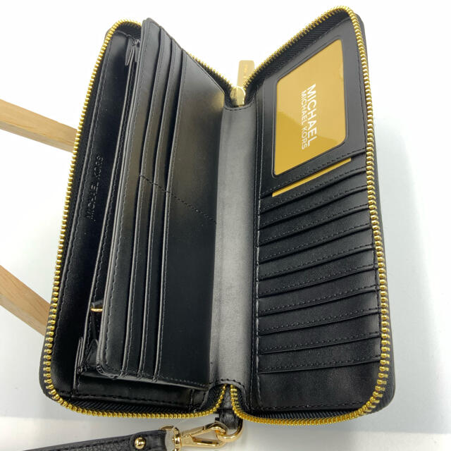 【新品】MICHAEL KORS 長財布 ブラック ストラップ付 レディース