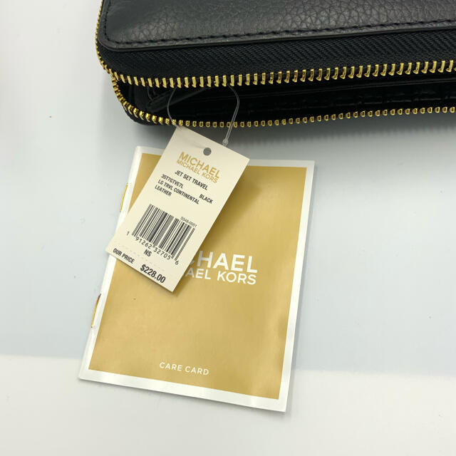 【新品】MICHAEL KORS 長財布 ブラック ストラップ付 レディース