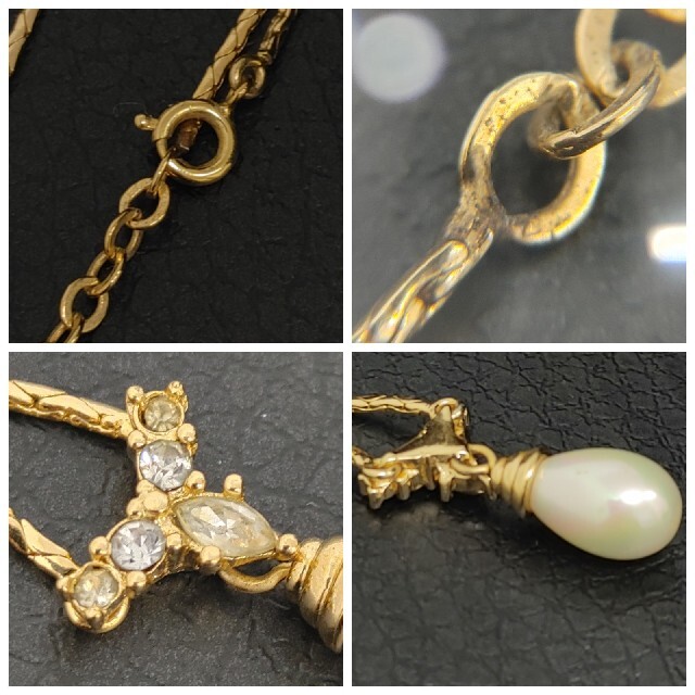 Dior ディオール ネックレス ゴールドカラー 真珠 パール 3