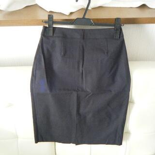 シーディーエスベーシック(C.D.S BASIC)のC.D.Sブラックタイトスカート　W67　未使用タグ付　日本製(ひざ丈スカート)