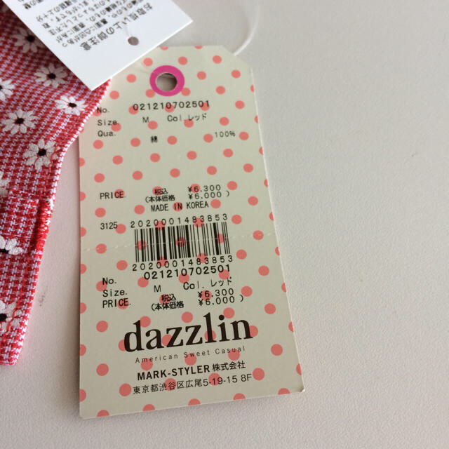 dazzlin(ダズリン)の定価6300円 花柄赤チェックのショートパンツ新品タグ付 レディースのパンツ(ショートパンツ)の商品写真