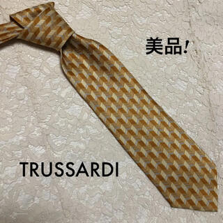 トラサルディ(Trussardi)の美品！TRUSSARDI ネクタイ シルク イエローゴールド パネル 大人気！(ネクタイ)