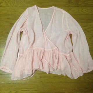 ネストローブ(nest Robe)の桜染めリネンカシュクールブラウス(シャツ/ブラウス(長袖/七分))