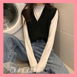 ザラ(ZARA)の【即発送可】スタイリッシュ♪Vネックニット トップス　レディース韓国ファッション(ニット/セーター)