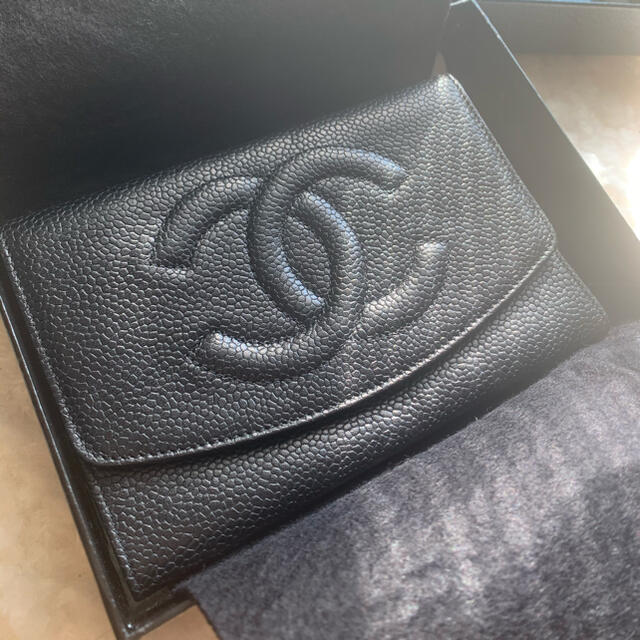 財布【CHANEL】【ゴールド金具】シャネル『ココマーク 二つ折り短財布』財布　薄型