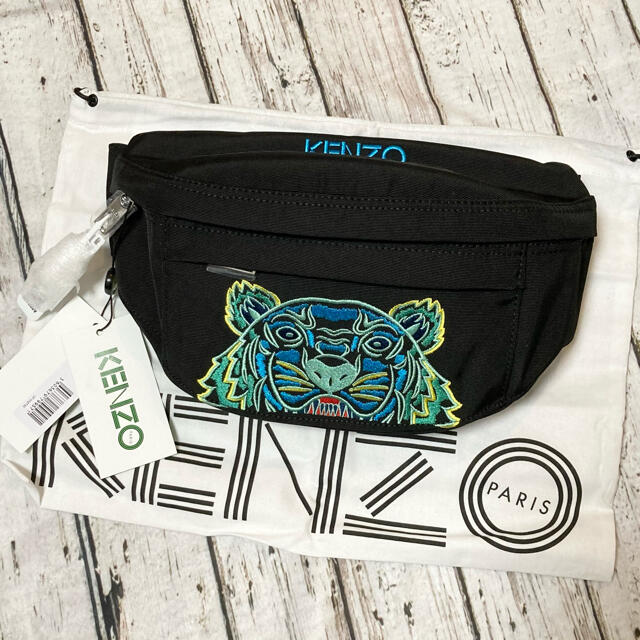 新品未使用 KENZO ケンゾータイガー刺繍 ボディバッグ ウエストポーチメンズ