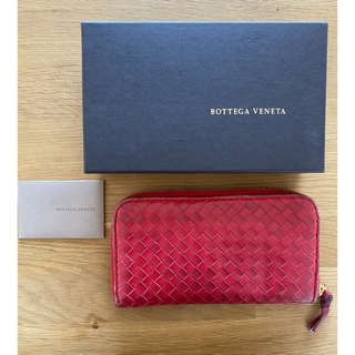 ボッテガヴェネタ(Bottega Veneta)のボッテガヴェネタ イントレチャート 長財布　レッド(財布)