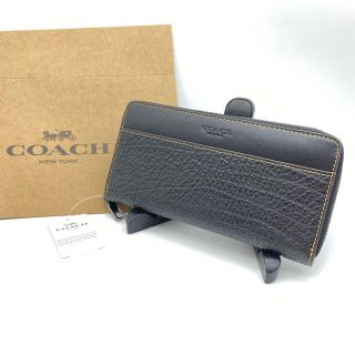 コーチ(COACH)のコーチ coach 長財布 シグネチャー ブラックラウンドファスナー(長財布)