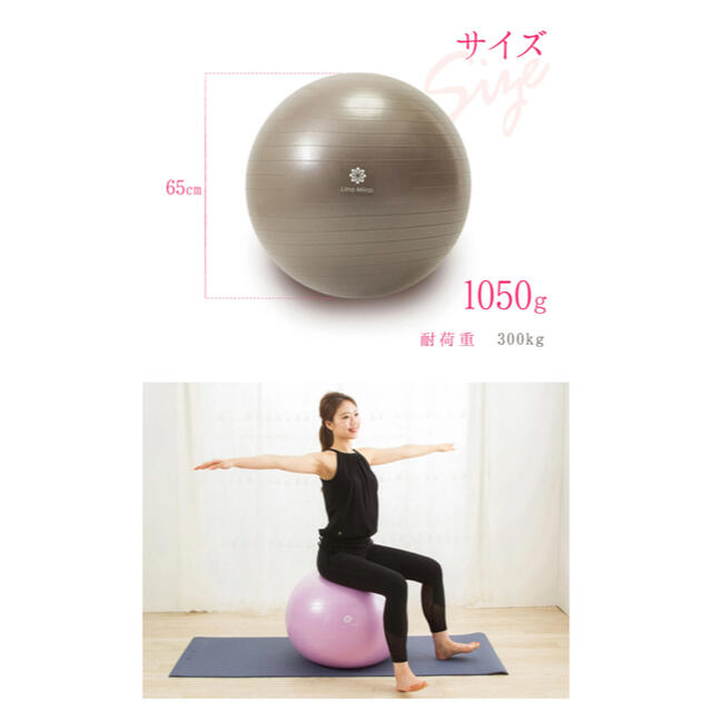 lino mirai バランスボール フィットネス 65cm ヨガ ダイエット スポーツ/アウトドアのトレーニング/エクササイズ(ヨガ)の商品写真