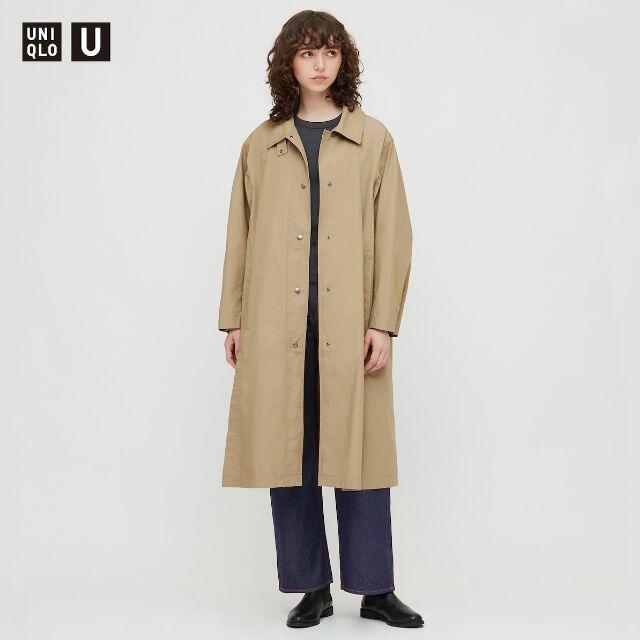 未使用ユニクロユーUniqlo UライトロングコートSオリーブX2119