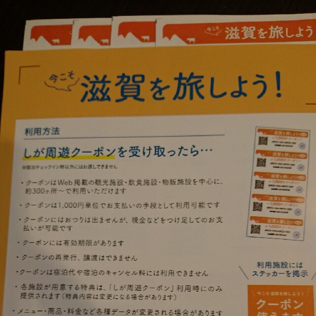 チケット今こそ滋賀を旅しようクーポン 20,000円分