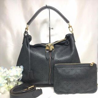 ルイヴィトン(LOUIS VUITTON)の美品★　ルイヴィトン　セレネPM　2way　黒　マヒナ(ハンドバッグ)