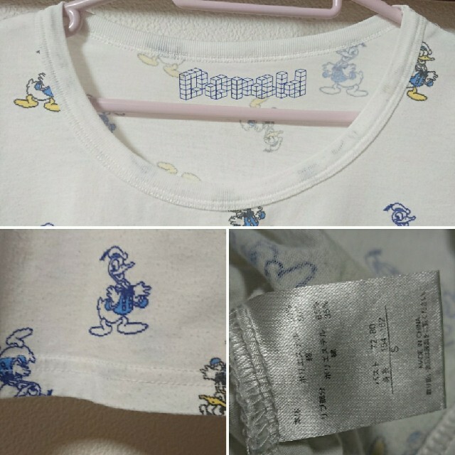 Disney(ディズニー)のディズニーストア ドナルド ドット柄 Tシャツ Sサイズ 使用感あり 難あり レディースのトップス(Tシャツ(半袖/袖なし))の商品写真