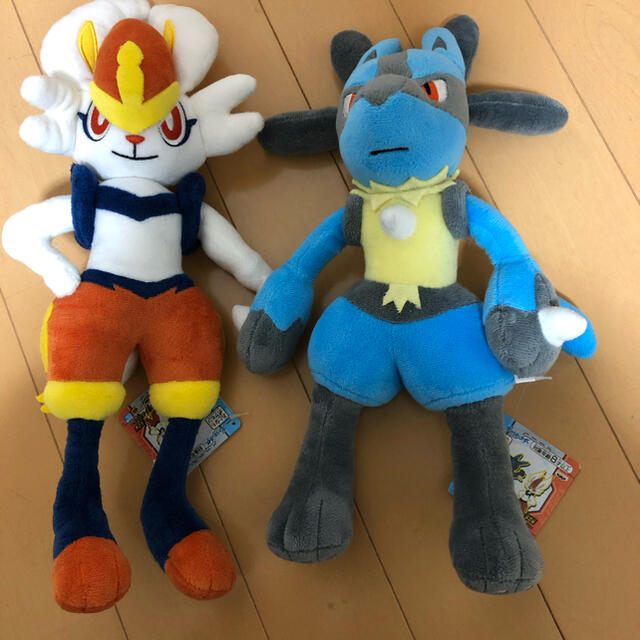 BANDAI(バンダイ)のポケットモンスター ルカリオ エースバーン ぬいぐるみ エンタメ/ホビーのおもちゃ/ぬいぐるみ(ぬいぐるみ)の商品写真