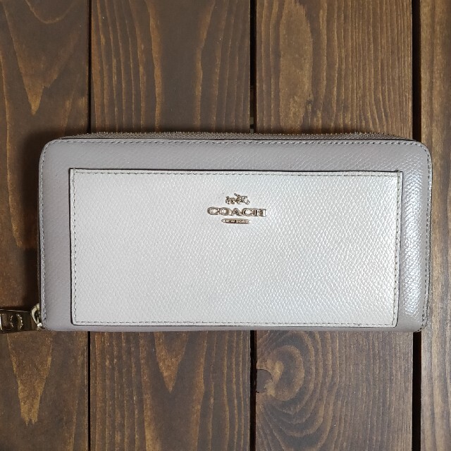 COACH(コーチ)のコーチ COACH 財布 長財布  ウォレット チョーク×グレーバーチ レディースのファッション小物(財布)の商品写真