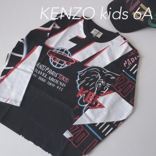 ケンゾー(KENZO)の新品 未使用｜KENZO ケンゾーキッズ プリント長袖 Tシャツ ブラック 黒(Tシャツ/カットソー)