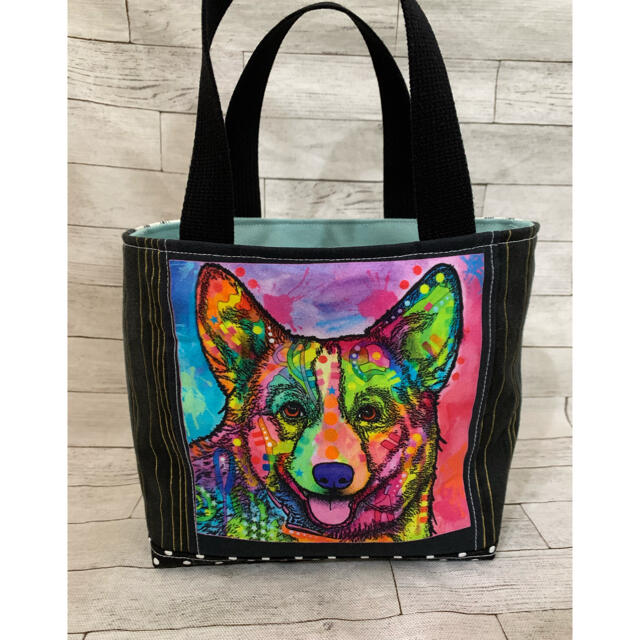ハンドメイド 犬 犬パネル ミニバッグ バッグ ランチバッグ お買い得 ...