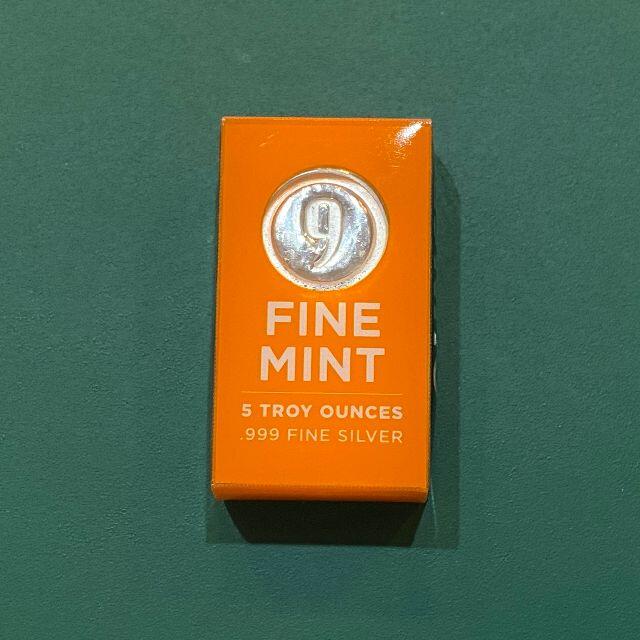 【純銀】5オンス銀インゴット（9fine mint）