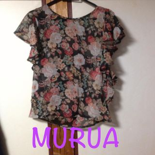 ムルーア(MURUA)の花柄シフォンTOPS(チュニック)